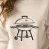 Sizzling Summer BBQ Graphics Illustrated graphic of a barbecue grill with sizzling food, ideal for vector design projects.