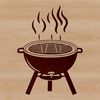 Flame Graphics for BBQ A digital illustration of a BBQ grill with flame graphics.