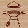 Backyard BBQ Illustration A vector illustration of a backyard grill with food and utensils.