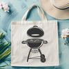 Grilled to Perfection Illustration Illustrated design of a BBQ grill with utensils and food.