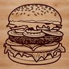 Gourmet Hamburger Illustration A high-quality illustration of a classic hamburger with cheese.
