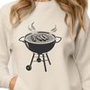 Vibrant Grill Illustration A graphic illustration of a BBQ grill with cooking utensils, ideal for vector art designs.