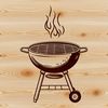 Illustrative graphic of a BBQ grill, ideal for vector art projects.