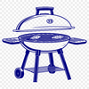 BBQ Grill Illustration with Food and Utensils A simple illustration of a barbecue grill with utensils and food on the side.
