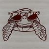 A detailed SVG illustration of a sea turtle swimming in ocean waters.
