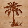 Simple Palm Tree Graphic Design A single palm tree illustration against a simple white background.