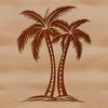 Palm Tree Silhouette Design Element A digital representation of a single palm tree, suitable for graphic design projects.