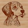 Vector Head Study of a Friendly Dog Breed A simple illustration of a Beagle's head with ornate details, suitable for vector art projects.