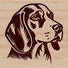 Beagle Breed Portrait SVG An illustration of a Beagle's head, featuring the breed's distinctive facial features.