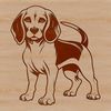 Happy Beagle Cartoon A cartoon illustration of a happy beagle standing on its hind legs.