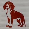 Vector Graphic Beagle Dog Clip Art A detailed, illustrated beagle standing on its hind legs, suitable for digital design and crafting.