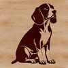 A sitting Beagle dog breed illustration in vector format.