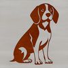 Beagle Silhouette An SVG graphic of a beagle sitting, suitable for various design applications.