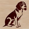 Free Vector Art - Sitting Beagle Dog Breed A simple illustration of a seated Beagle dog breed.