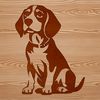 Adorable Beagle Clipart SVG A vector illustration of a Beagle animal in a seated position.
