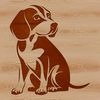 Sitting Beagle Clip Art A detailed illustration of a sitting Beagle dog breed.