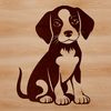 Cute Sitting Beagle Clip Art A sitting beagle dog with a cute expression, suitable for pet owners and animal lovers.