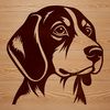 Vector Graphic of a Happy Beagle's Face A close-up illustration of a Beagle's head, suitable for vector design and commercial use.