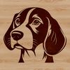 Cute Beagle Head Illustration for Design Projects A digital illustration of a Beagle's head, suitable for vector art and design projects.