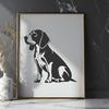 Artistic Sitting Beagle SVG