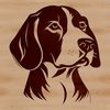 Dog Breed Silhouette Vector Art A vector illustration of a Beagle's head with details of its facial features.