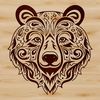 Beautiful Stylized Bear Head A stylized bear's head with intricate details, suitable for various design applications.