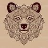 Wildlife Illustration with Ornate Details An ornate vector design featuring a wild animal's face with elaborate patterns.