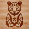Beautiful Vector Bear Image A stylized vector design featuring a seated bear with elaborate patterns.