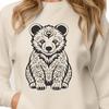 A stylized illustration of an ornate bear sitting, suitable for digital use in web design and crafting projects.