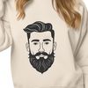 Illustrative Male Silhouette An illustration of a mature male figure with facial hair, suitable for vector art and design projects.