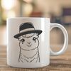 Cute Alpaca Wearing a Fun Hat A South American camelid, known as an alpaca, with a hat on its head.
