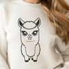 Alpaca Illustration in High-Quality Vector Format A high-quality illustration of a South American camelid animal with soft fur and long neck.