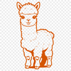 Soft Coated Alpaca SVG Graphic A South American camelid animal with a soft, fuzzy coat.