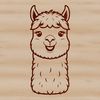 Line Drawing Alpaca Illustration A simple line drawing of a South American camelid animal with a fuzzy coat.