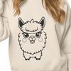 An SVG design featuring a stylized depiction of an alpaca, a type of domesticated mammal native to the Andean region.