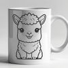 SVG Alpaca Graphic Design Element A high-quality SVG illustration of a standing alpaca with a calm expression.