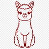 Alpaca Portrait Vector Art Close-up illustration of a South American camelid with soft fur.