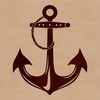Nautical anchor design featuring a pair of anchors connected by a rope, suitable for vector art and design projects.