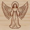 Illustrated angel icon in a vector format, suitable for digital designs and cut-out projects.