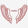 Delicate Angel Wings Vector Graphic A pair of delicate, curved angel wings with a subtle halo, designed as a vector graphic for digital use.