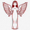 Winged Guardian SVG SVG illustration of a winged angel in vector format.
