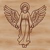 A digital illustration of a traditional-style angel, available in vector format.