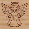 A stylized illustration of an angel in vector format.