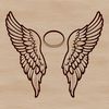 Beautiful Vector Angel Wings Design A pair of delicate, symmetrical angel wings designed as a digital vector graphic.