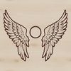 Elegant Angel Wing Design Illustrated angel wings with a subtle halo, suitable for vector art projects.