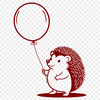 A detailed illustration of a hedgehog, suitable for use as clip art in digital designs.