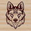 Majestic Siberian Head Illustration A detailed illustration of a Siberian Husky's head, suitable for vector art and graphic design projects.
