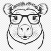 Cute Rodent Wearing Shades A detailed illustration of a capybara wearing glasses.