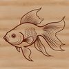 An illustration of a goldfish in a clear and detailed vector format.