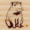 An SVG graphic of a capybara, a semi-aquatic mammal native to the grasslands and savannas of South America.